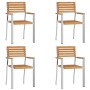 Sillas de Jardín Apilables 4 pcs de Madera Sólida de Teca y Acero | Foro24.es | Tu tienda online para hogar, jardín y más Foro24.es