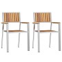 Sillas de jardín apilables 2 pcs de madera maciza de acacia y metal | Foro24.es | Tu tienda online para hogar, jardín y más Foro24.es