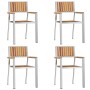 Sillas de jardín apilables 4 pcs de madera maciza de acacia y metal by , Garden chairs - Ref: Foro24-42006202, Price: 418,88 ...