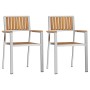 Sillas de jardín apilables 2 pcs de madera maciza de teca y metal | Foro24.es | Tu tienda online para hogar, jardín y más Foro24.es