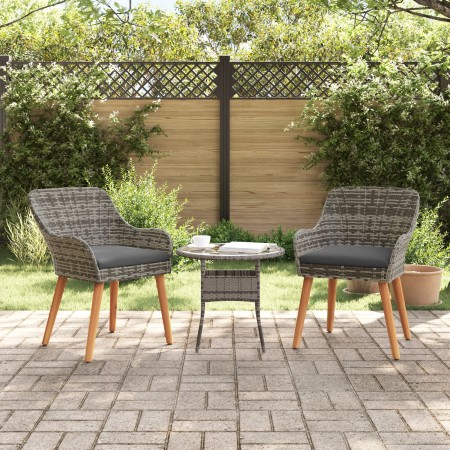 Sillas de jardín con cojines 2 pcs Gris Poliratán | Foro24.es | Tu tienda online para hogar, jardín y más Foro24.es