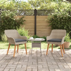 Sillas de Jardín con Cojines 2 pcs Gris Claro Poliratán de , Sillas de jardín - Ref: Foro24-42006216, Precio: 202,35 €