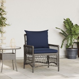 Silla de Jardín con Cojines Gris 60x70x78 cm