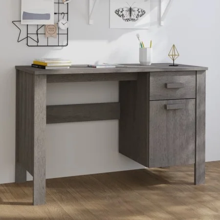 HAMAR desk solid light gray pine wood 113x50x75 cm by vidaXL, Desks - Ref: Foro24-340463, Price: 108,14 €, Discount: %