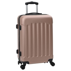 Juego de Maletas 3 pcs Shell Duro Rosa Oro 20”