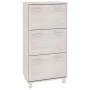 HAMAR shoe rack solid white pine wood 59.5x35x117 cm by vidaXL, Shoe racks and shoe organizers - Ref: Foro24-340513, Price: 1...