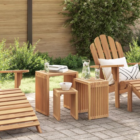 Conjunto de Mesas Laterales para Jardín 3 pcs Madera Maciza de Teca | Foro24.es | Tu tienda online para hogar, jardín y más Foro24.es