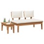 Conjunto de banco de jardín de 2 piezas de madera maciza de teca | Foro24.es | Tu tienda online para hogar, jardín y más Foro24.es