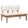 Conjunto de banco de jardín de 2 piezas de madera maciza de teca | Foro24.es | Tu tienda online para hogar, jardín y más Foro24.es