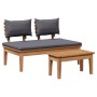 Juego de Banco de Jardín de 2 Piezas de Madera Sólida de Teak | Foro24.es | Tu tienda online para hogar, jardín y más Foro24.es