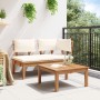 Conjunto de Banco de Jardín de 2 Piezas de Madera Sólida de Teak de , Sofás modulares de exterior - Ref: Foro24-42006397, Pre...