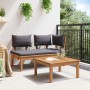 Conjunto de Banco de Jardín de 2 Piezas de Madera Maciza de Teak | Foro24.es | Tu tienda online para hogar, jardín y más Foro24.es