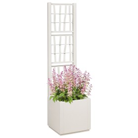 Macetero con enrejado Blanco 36x36x140 cm PP