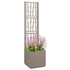 Macetero de Jardín con Trellis Marrón Claro 36x36x140 cm PP de , Maceteros y jardineras - Ref: Foro24-42006501, Precio: 57,34 €