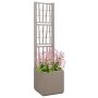 Macetero de Jardín con Trellis Marrón Claro 36x36x140 cm PP de , Maceteros y jardineras - Ref: Foro24-42006501, Precio: 57,34 €