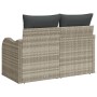 Sofá de jardín de 2 plazas con cojines gris claro de ratán von , Outdoor-Sofas - Ref: Foro24-42006717, Preis: 181,12 €, Rabat...
