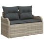 Sofá de Jardín de 2 Plazas con Almacenamiento y Cojines Gris Claro Ratán von , Outdoor-Sofas - Ref: Foro24-42006727, Preis: 1...