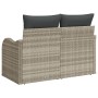 Sofá de Jardín de 2 Plazas con Almacenamiento y Cojines Gris Claro Ratán von , Outdoor-Sofas - Ref: Foro24-42006727, Preis: 1...