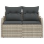 Sofá de Jardín de 2 Plazas con Almacenamiento y Cojines Gris Claro Ratán von , Outdoor-Sofas - Ref: Foro24-42006727, Preis: 1...