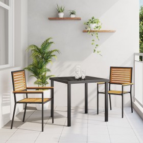 Sillas de jardín apilables con cojines 2 pcs