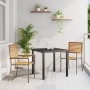 Sillas apilables de jardín con cojines, 2 pcs, Gris de ratán sintético by , Garden chairs - Ref: Foro24-42006823, Price: 118,...