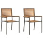 Sillas apilables de jardín con cojines, 2 pcs, Gris de ratán sintético by , Garden chairs - Ref: Foro24-42006823, Price: 118,...