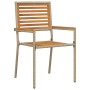 Sillas de jardín apilables con cojines 2 pcs Beige Polirratan by , Garden chairs - Ref: Foro24-42006824, Price: 118,76 €, Dis...