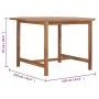 Garden dining table solid teak wood 110x110x75 cm by vidaXL, Garden tables - Ref: Foro24-318478, Price: 193,66 €, Discount: %