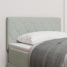 Cabecera con botones de cristal, acolchado, gris