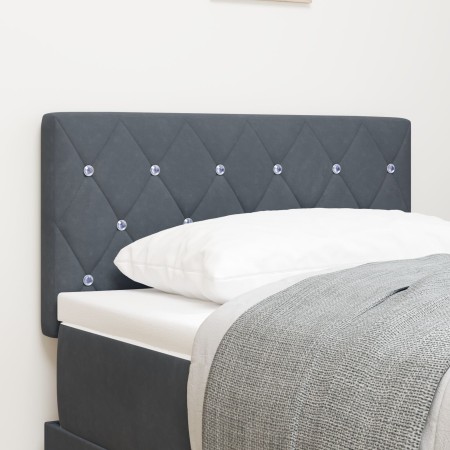 Cabecera  con botones de cristal acolchada en terciopelo gris oscuro de 80 cm | Foro24.es | Tu tienda online para hogar, jardín y más Foro24.es