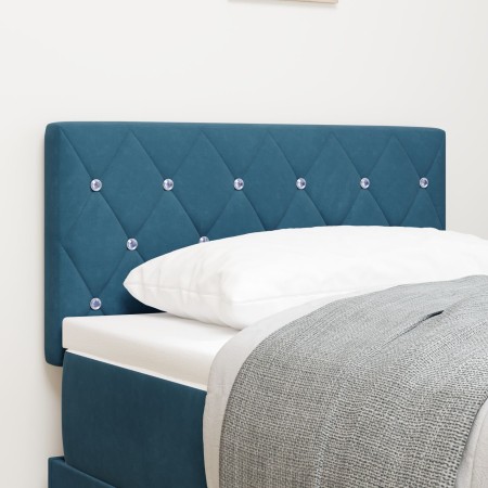 Cabecero  con botón de cristal, tapizado en terciopelo azul oscuro de 80 cm | Foro24.es | Tu tienda online para hogar, jardín y más Foro24.es