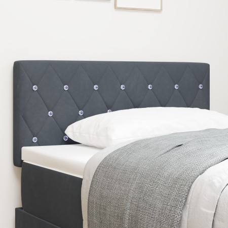Cabezal  con botón de cristal acolchado en gris oscuro de 90 cm de terciopelo | Foro24.es | Tu tienda online para hogar, jardín y más Foro24.es