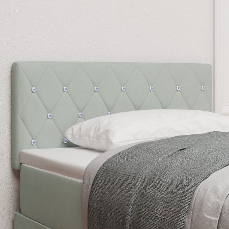 Cabecero  con botones de cristal acolchado en terciopelo gris claro de 100 cm | Foro24.es | Tu tienda online para hogar, jardín y más Foro24.es