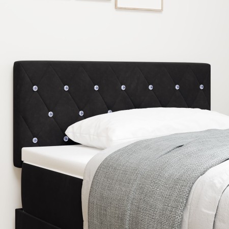 Cabecero  con botones de cristal tapizado en terciopelo negro de 100 cm | Foro24.es | Tu tienda online para hogar, jardín y más Foro24.es