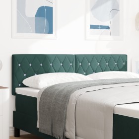 Cabecero con botones de cristal, capitoné, verde