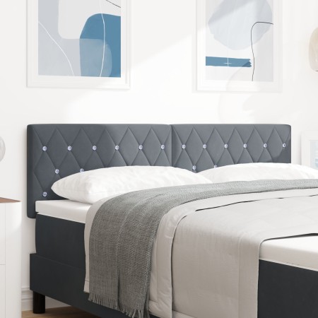 Cabecera  con botones de cristal acolchados en gris oscuro de 160 cm de terciopelo | Foro24.es | Tu tienda online para hogar, jardín y más Foro24.es