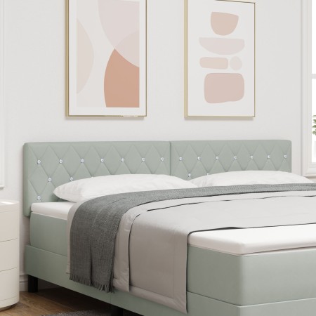 Cabecera  con botones de cristal tufted en gris claro de 180 cm de terciopelo | Foro24.es | Tu tienda online para hogar, jardín y más Foro24.es
