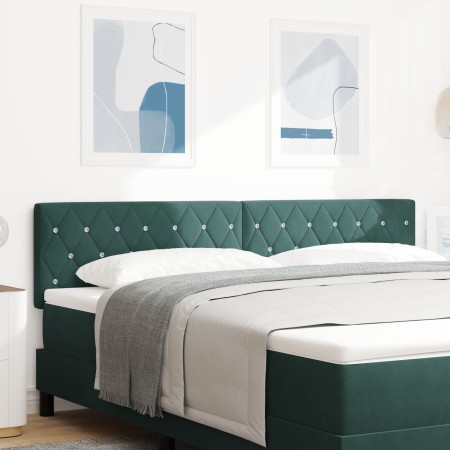 Cabecero  con botones de cristal tapizado en terciopelo verde oscuro de 180 cm | Foro24.es | Tu tienda online para hogar, jardín y más Foro24.es