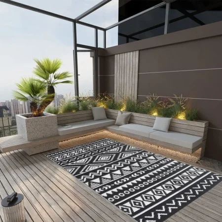 Black PP outdoor rug 160x230 cm by vidaXL, Outdoor protectors - Ref: Foro24-316979, Price: 39,42 €, Discount: %