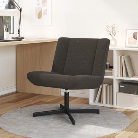 Silla de Acento Gris Oscuro Tela con Base de