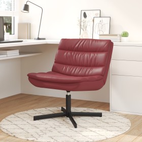 Silla Giratoria Roja vino Cuero sintético