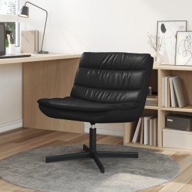 Silla Giratoria Negra Cuero Sintético con Base de