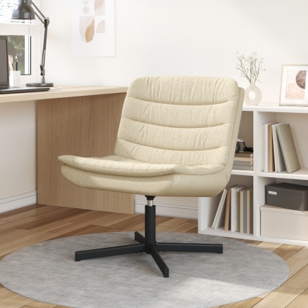 Silla Giratoria Crema Tela de poliéster, base de metal Mediana | Foro24.es | Tu tienda online para hogar, jardín y más Foro24.es