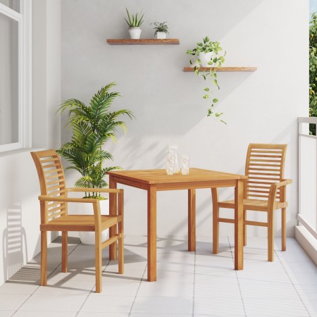 Silla de Jardín Apilable 2 pcs Madera Maciza de Teca by , Garden chairs - Ref: Foro24-42007595, Price: 189,61 €, Discount: %