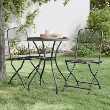 Klappbarer Gartenstuhl 2 Stk. anthrazit Streckmetallgewebe von vidaXL, Gartenstühle - Ref: Foro24-317338, Preis: 100,56 €, Ra...