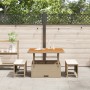 Juego de Comedor de Jardín de 3 Piezas con Cojines Beige Poli Ratán Acacia | Foro24.es | Tu tienda online para hogar, jardín y más Foro24.es