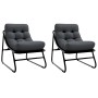 Sillas de Jardín 2 pcs con Cojín Negro 60x80x71 cm Acero de , Sillas de jardín - Ref: Foro24-42008029, Precio: 139,60 €