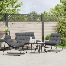 Conjunto de Asientos Exterior Gris Oscuro Metal con Cojines de Tela by , Garden chairs - Ref: Foro24-42008031, Price: 249,59 ...