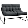 Conjunto de Asientos Exterior Gris Oscuro Metal con Cojines de Tela by , Garden chairs - Ref: Foro24-42008031, Price: 249,59 ...