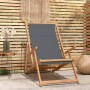 Klappbarer Strandstuhl aus grauem Teak-Massivholz von vidaXL, Gartenstühle - Ref: Foro24-317698, Preis: 85,70 €, Rabatt: %